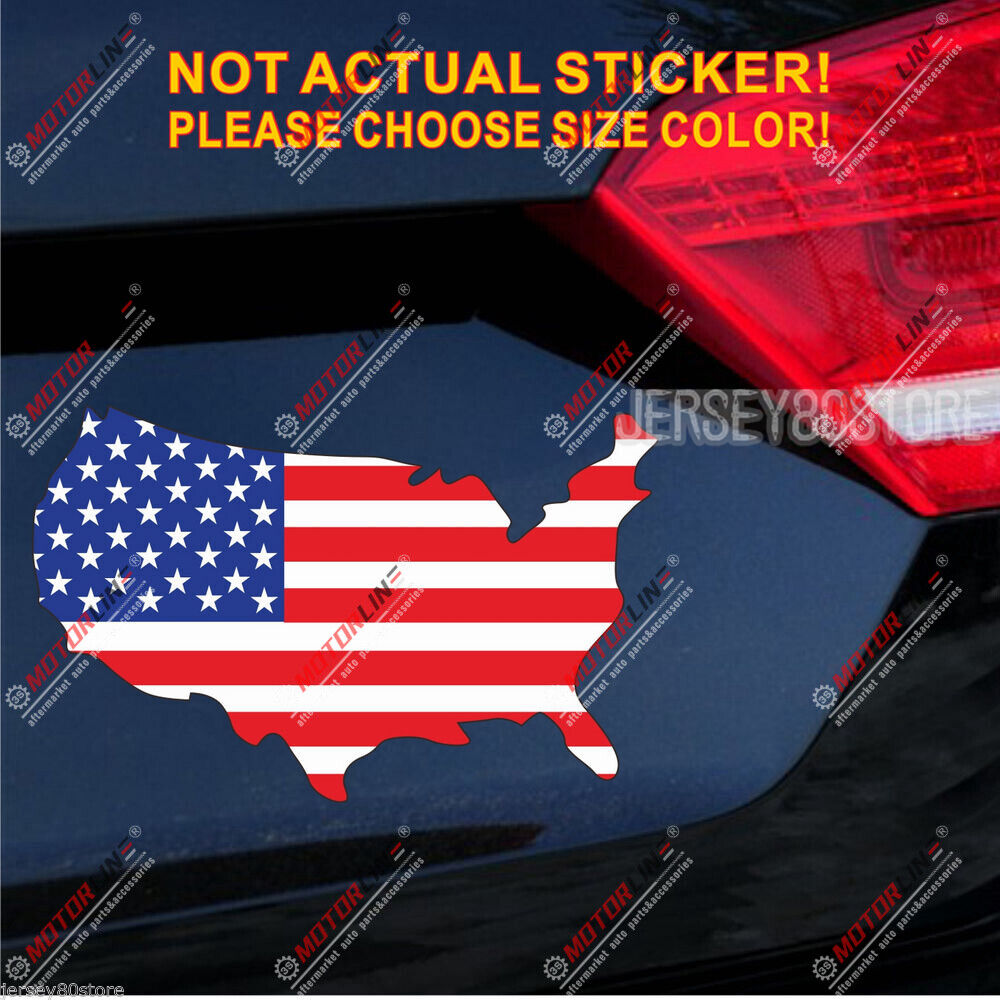 United States Flag Map USA American Decal Sticker Car Vinyl Reflective Glossy