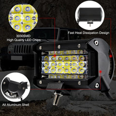 120W 72W LED LIGHT BAR 6500K driving worklights combo spot beam for offroad truck car ATV SUV UAZ 4x4 4WD ramp 12V 24V auto lamp