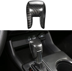 JSWAN Real Carbon Fiber Gear Shift Knob Cover Fit for 10th / 11th Gen Civic (2018-2024) Shifter Trim Cap Protector Automatic Transmission CVT Boots Change Lever Decoration (Matte Black)