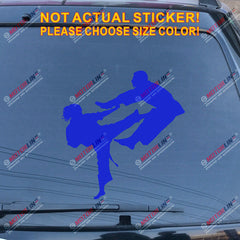 Cool Karate Girl Lady Kicking Man Decal Sticker Japanese Martial Car Vinyl