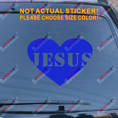 I Love Jesus Heart Love God Christ Car Decal Sticker Vinyl Bumper Window