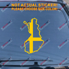 Finland Map Finnish Flag Silhouette Decal Sticker Car Vinyl die cut FIN no bkgrd