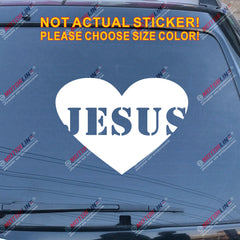 I Love Jesus Heart Love God Christ Car Decal Sticker Vinyl Bumper Window