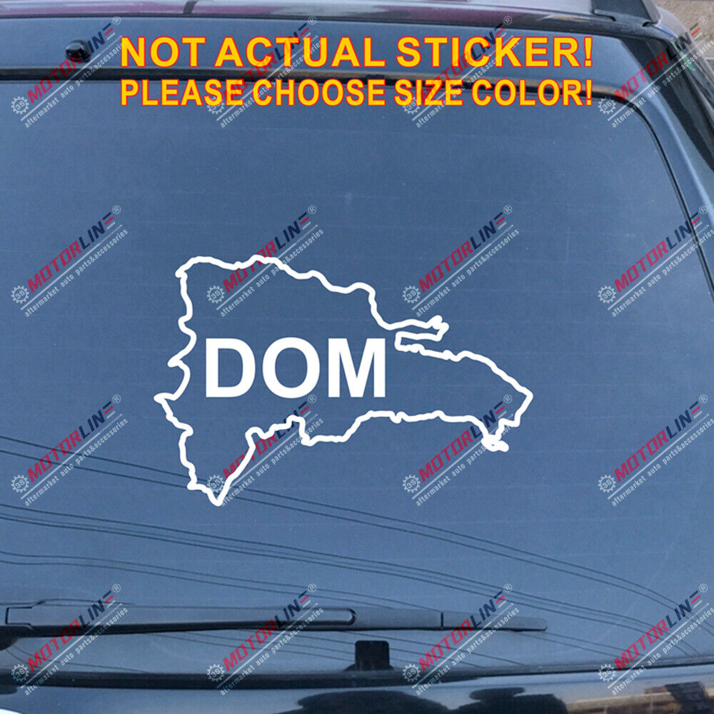 Dominican Republic Map outline Dom Decal Sticker Car Vinyl pick size color