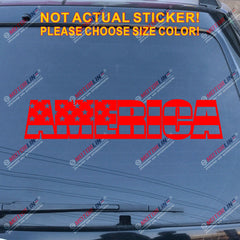 America Lettering American Flag Decal Sticker Car Vinyl no bkgrd USA