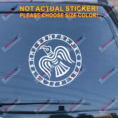 Viking Odin Raven Decal Sticker Norse Norway Norwegian Car Vinyl Runic Circle