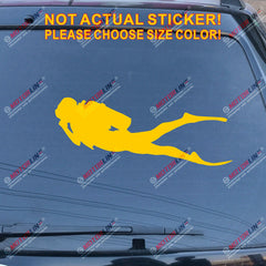 Scuba Diver Diving Decal Sticker Car Vinyl pick size color die cut no bkgrd d