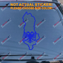Albania Eagle Map Outline Decal Sticker Albanian Car Vinyl die cut no bkgrd a