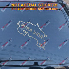 Costa Rica Map outline Pura Vida Decal Sticker Car Vinyl pick size color die cut