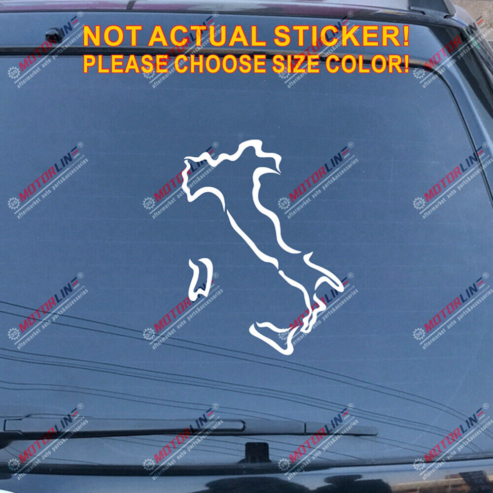 Italy Map Outline Silhouette Decal Sticker Italia Italian Car Vinyl no bkgrd