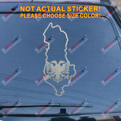 Albania Eagle Map Outline Decal Sticker Albanian Car Vinyl die cut no bkgrd a