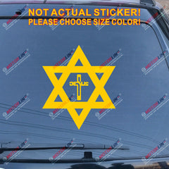 Magen David Star Jesus Cross Decal Sticker Car Vinyl Jew Israel no bkgrd