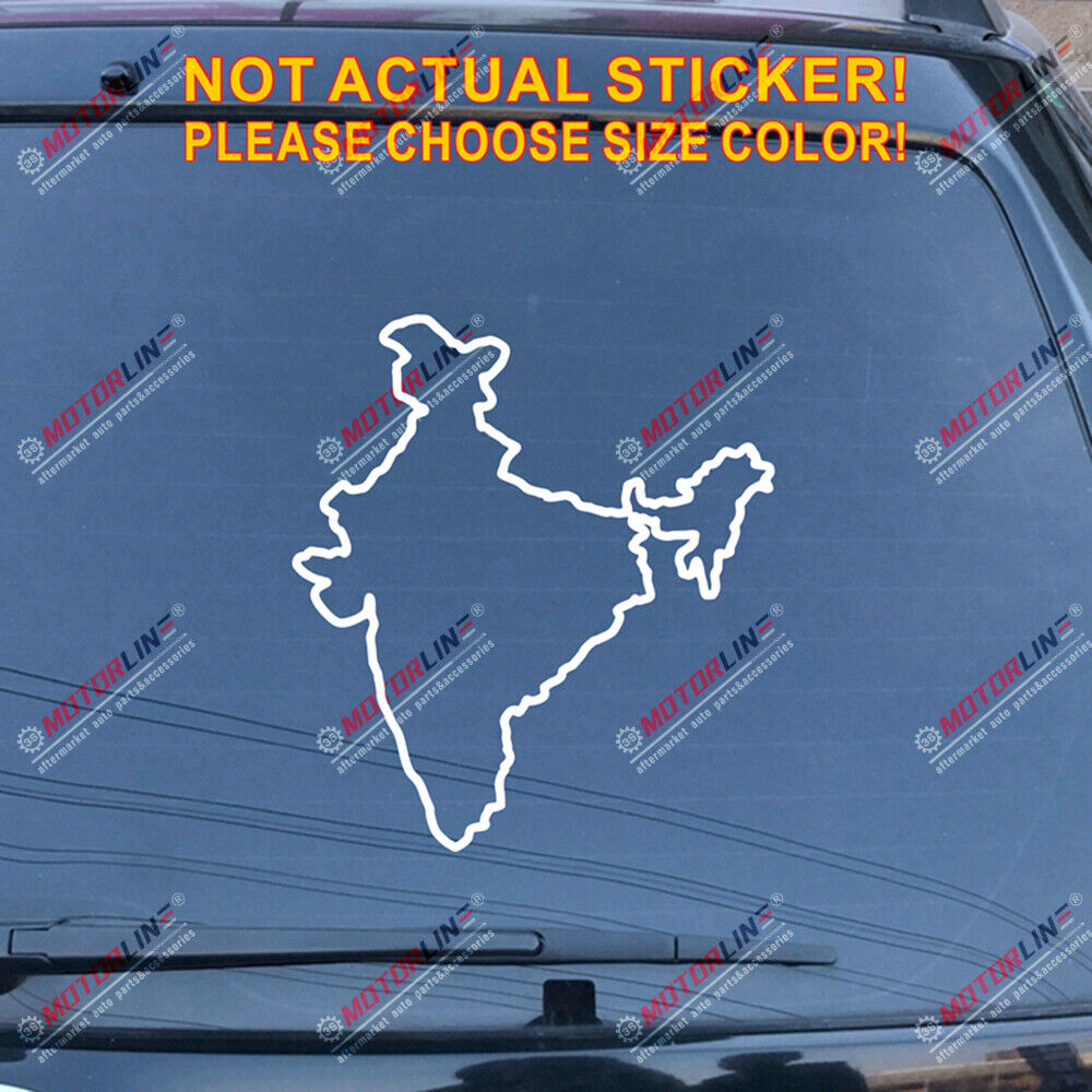 Republic of India Country Map outline Decal Sticker Car Vinyl Indian