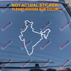 Republic of India Country Map outline Decal Sticker Car Vinyl Indian