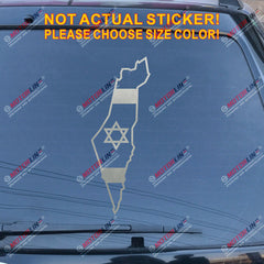 Israel Map Flag outline Star David Decal Sticker Car Vinyl Jew no bkgrd Israeli