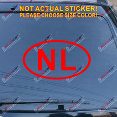 Netherlands NL oval country code Decal Sticker Holand Car Vinyl pick size color