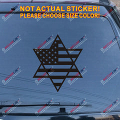 Magen David Star USA American Flag Decal Sticker Car Vinyl Israel Jew no bkgrd