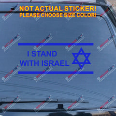 I Stand with Israel Flag Support Decal Sticker Car Vinyl no bkgrd Israeli Jew c