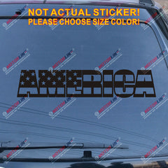 America Lettering American Flag Decal Sticker Car Vinyl no bkgrd USA