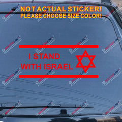 I Stand with Israel Flag Support Decal Sticker Car Vinyl no bkgrd Israeli Jew c