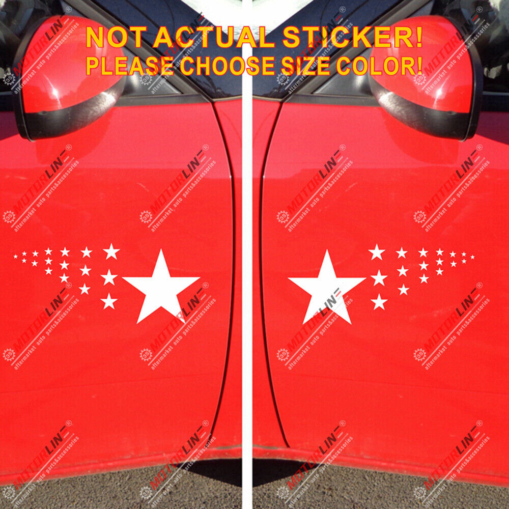 2x Car Sides Stars Decor Decal Sticker Vinyl pick size color no bkgrd die cut