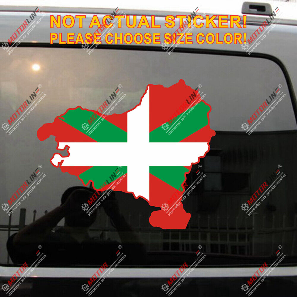Basque Flag Map Decal Sticker Car Vinyl Reflective pick size reflective glossy