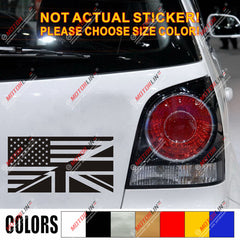 American USA UK Flag Merged Decal Sticker Car Vinyl Union Jack British a