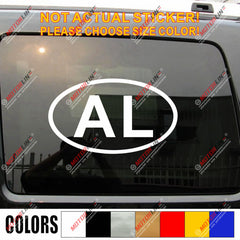 Albania AL Oval country code Decal Sticker Albanian Car Vinyl pick size color