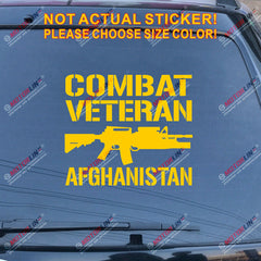 Afghanistan Combat Veteran Decal Sticker Car Vinyl pick size color no bkgrd