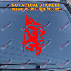 Scottish Lion Rampant with Flag Scotland Decal Sticker Car Vinyl pick size color