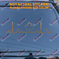 I Love Canada Maple Leaf Heart Beat EKG Decal Sticker Car Vinyl pick size color