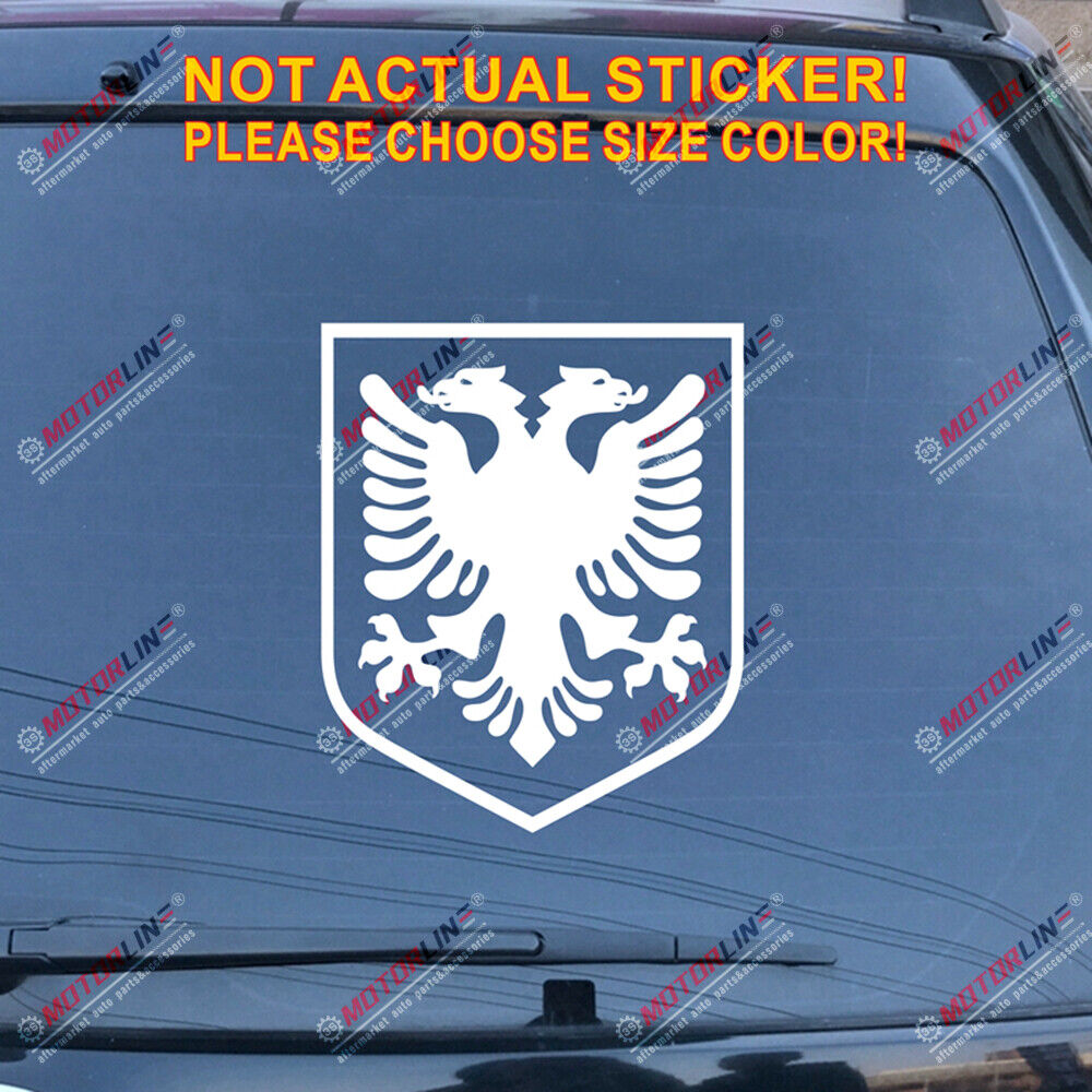 Albania Eagle Shield Decal Sticker Albanian Car Vinyl die cut no bkgrd pick size