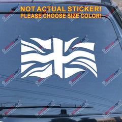 UK Waving Flag Union Jack British Decal Sticker Car Vinyl pick size color d