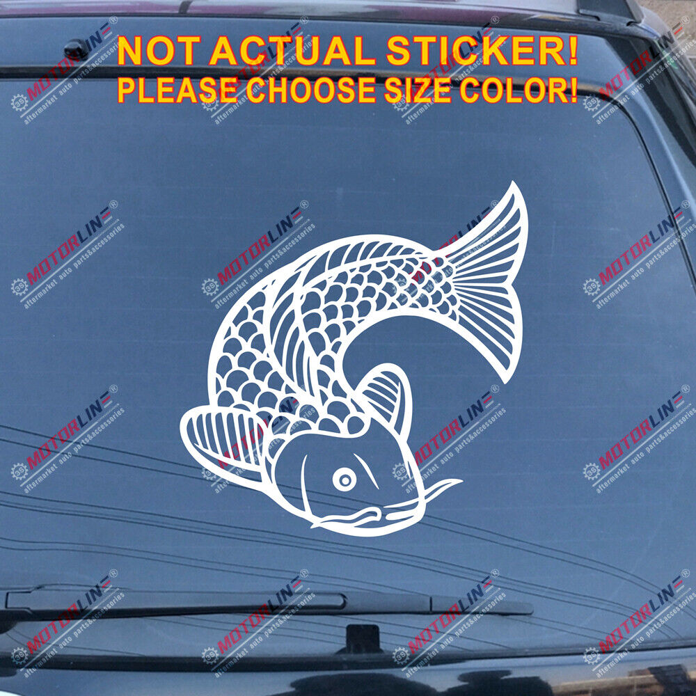 Koi Fish Decal Sticker Car Vinyl pick size color no bkgrd Japanese Chinese b