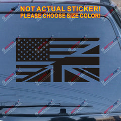 American USA UK Flag Merged Decal Sticker Car Vinyl Union Jack British a