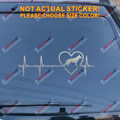 Love German Shepherd Dog Decal Sticker Car Vinyl Heart Beat EKG pick size color