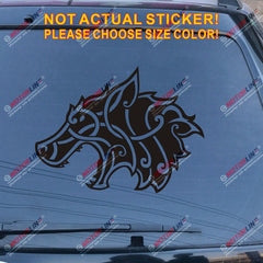 Viking Wolf Head Celtic Decal Sticker Norse Car Vinyl pick size color no bkgrd