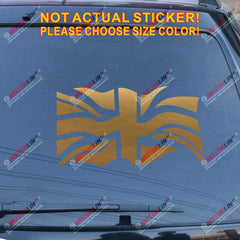 UK Waving Flag Union Jack British Decal Sticker Car Vinyl pick size color d