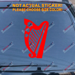 Irish Celtic Harp Decal Sticker Ireland Shamrock Car Vinyl pick size color