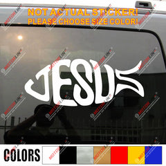 Jesus Fish Decal Sticker Car Vinyl God Jesus Christ Christian Pick color size