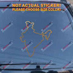 Republic of India Country Map outline Decal Sticker Car Vinyl Indian