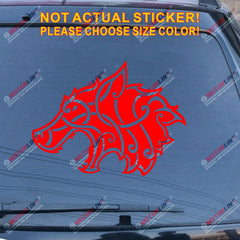 Viking Wolf Head Celtic Decal Sticker Norse Car Vinyl pick size color no bkgrd