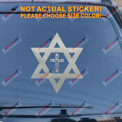 Magen David Star Jesus Cross Decal Sticker Car Vinyl Jew Israel no bkgrd