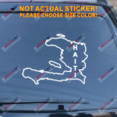 Haiti Haitian Map outline Decal Sticker Car Vinyl pick size color no bkgrd