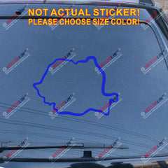 Romania Map Decal Sticker Romanian Outline Silhouette Car Vinyl pick size color