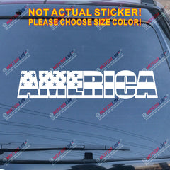 America Lettering American Flag Decal Sticker Car Vinyl no bkgrd USA