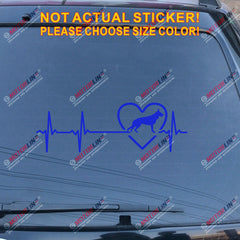 Love German Shepherd Dog Decal Sticker Car Vinyl Heart Beat EKG pick size color