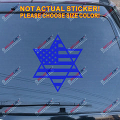 Magen David Star USA American Flag Decal Sticker Car Vinyl Israel Jew no bkgrd