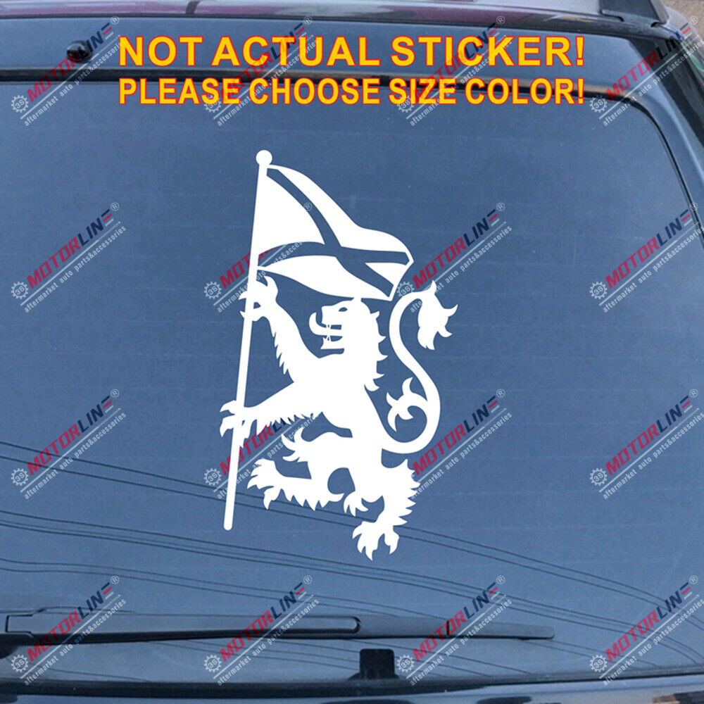Scottish Lion Rampant with Flag Scotland Decal Sticker Car Vinyl pick size color