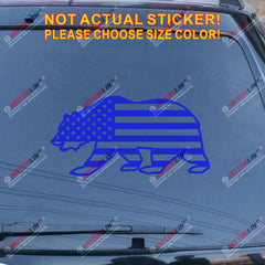 California Bear USA American Flag Decal Sticker Car Vinyl no bkgrd Cali